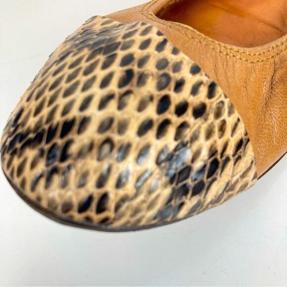 LANVIN Leather Cap Toe Ballet Flats - Size 7 - Picture 8 of 14